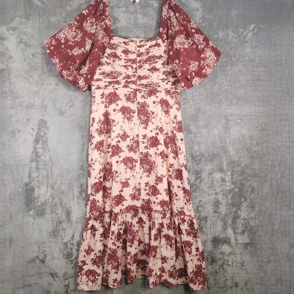 Anna Cate Aliana Maxi Dress Womens Size L Pink Floral Milkmaid Cottagecore NEW - Picture 4 of 13